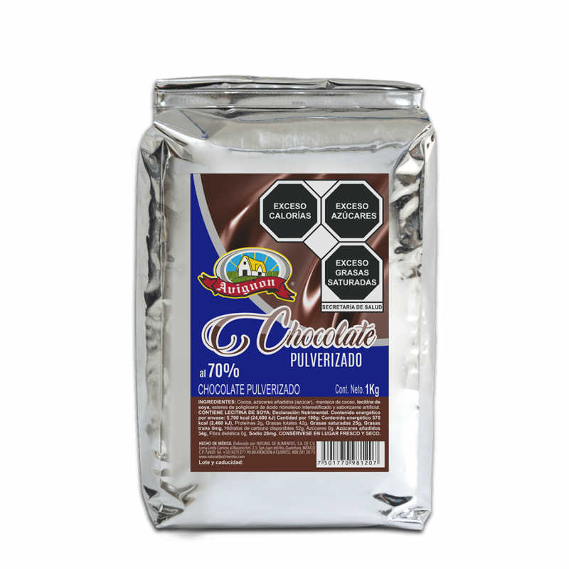 Chocolate pulverizado blanco turquesa Avignon al 35% 1kg.